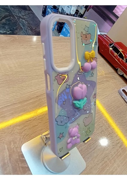 Samsung Galaxy A15 Uyumlu Kabartma Figürlü Darbe Korumalı Kapak Renkli Kılıf