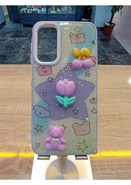 Samsung Galaxy A15 Uyumlu Kabartma Figürlü Darbe Korumalı Kapak Renkli Kılıf