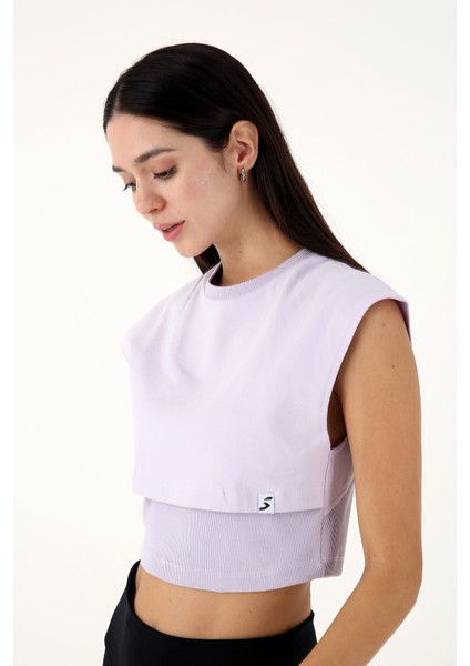 Spell Kadın Crop Tişört Lila