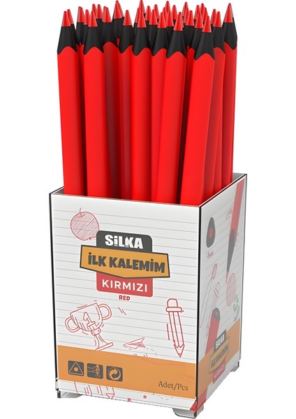 Ilk Kalemim Üçgen Jumbo Kırmızı Kalem 40 Adet