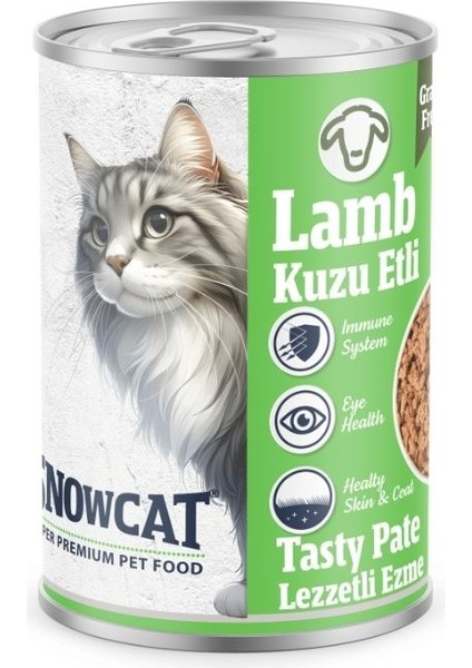 Premium Tahılsız Kıyılmış Kuzu Etli Kedi Konservesi 12 ADET*400 G