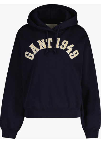 Kadın Lacivert Relaxed Fit Kapüşonlu Logolu Sweatshirt 4201262.433