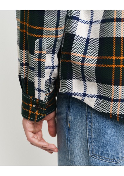 Erkek Yeşil Regular Fit Düğmeli Yaka Kareli Gömlek 3240173.374 indirimleri