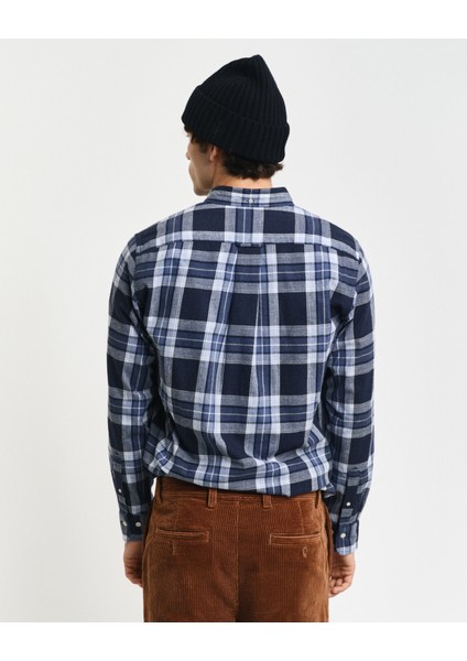 Erkek Lacivert Regular Fit Düğmeli Yaka Gömlek 3240198.433