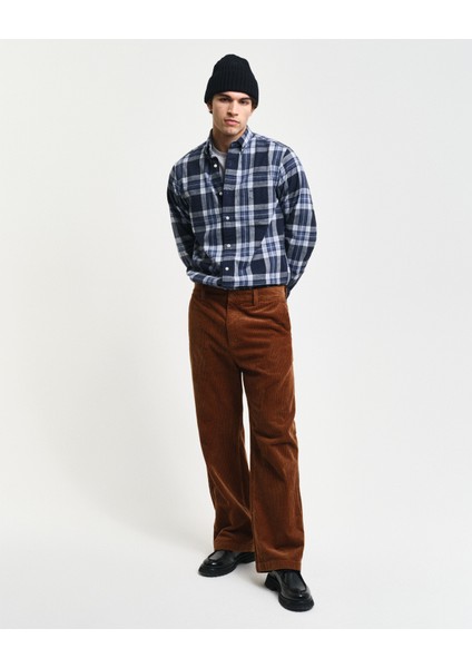 Erkek Lacivert Regular Fit Düğmeli Yaka Gömlek 3240198.433