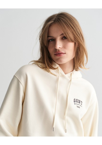 Kadın Beyaz Relaxed Fit Kapüşonlu Logolu Sweatshirt 4201272.130 modelleri