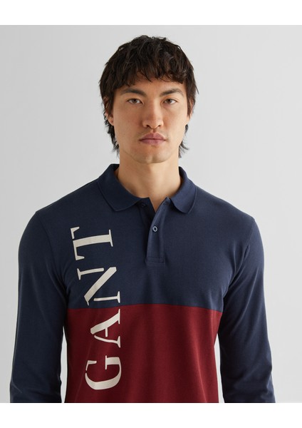 Erkek Lacivert Regular Fit Renk Bloklu Logolu Polo 2424330T.410 fırsatları