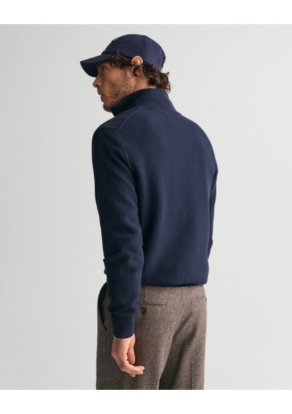 Erkek Lacivert Regular Fit Yarım Fermuarlı Kazak 8030211.433