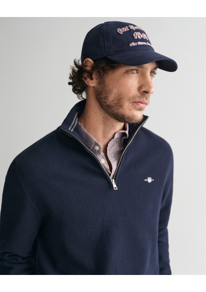 Erkek Lacivert Regular Fit Yarım Fermuarlı Kazak 8030211.433