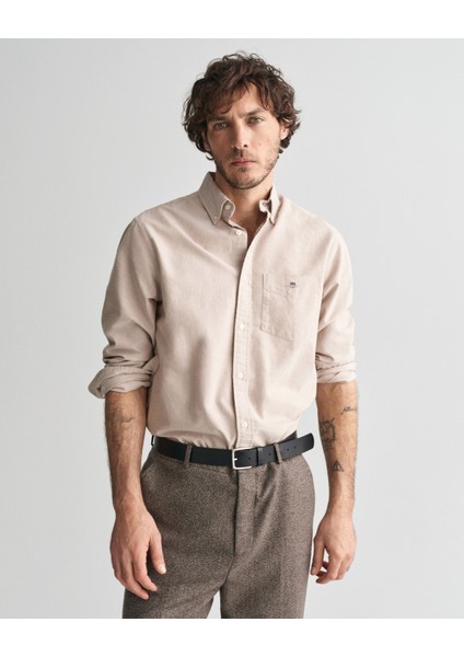 Erkek Regular Fit Düğmeli Yaka Oxford Gömlek 3000200.213