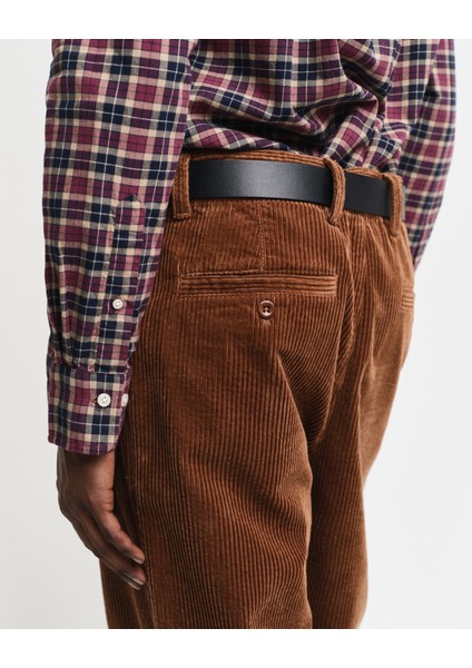 Erkek Bordo Regular Fit Düğmeli Yaka Logolu Gömlek 3240194.638