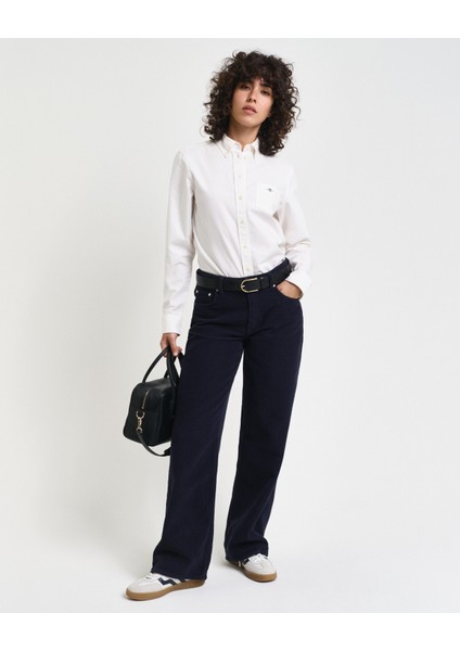 Kadın Beyaz Regular Fit Düğmeli Yaka Oxford Gömlek 4300470.110 fırsatları
