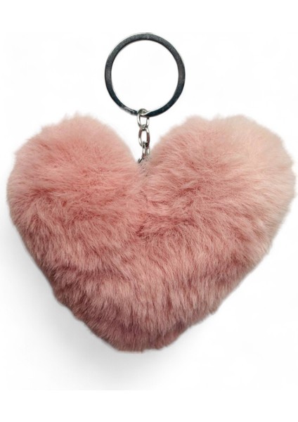 Peluş Kalp Anahtarlık, Tüylü,pofuduk, Soft, Sevgiliye Hediye Anahtarlık, Çanta Süsü Aksesuarı