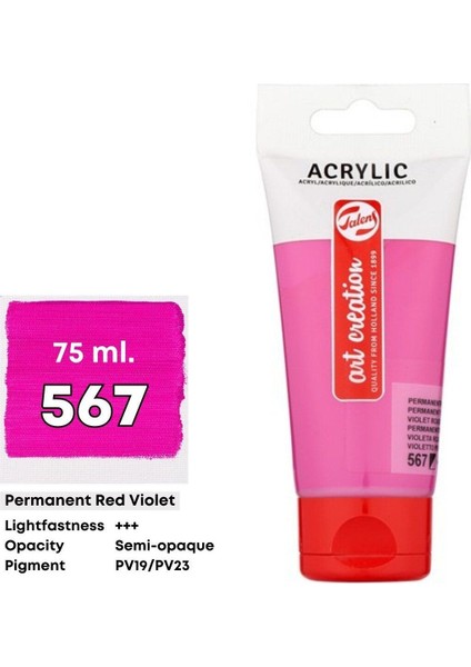 Akrilik Boya 75ML 567 Permanent Red Violet