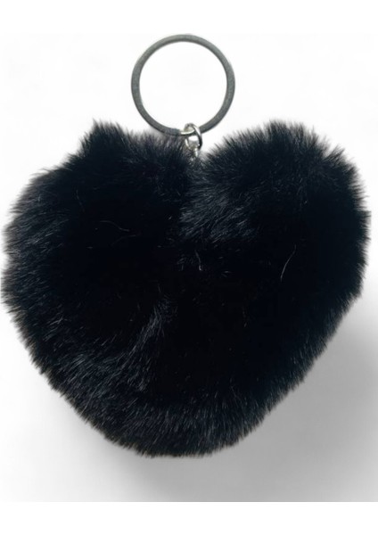 Peluş Kalp Anahtarlık, Tüylü,pofuduk, Soft, Sevgiliye Hediye Anahtarlık, Çanta Süsü Aksesuarı