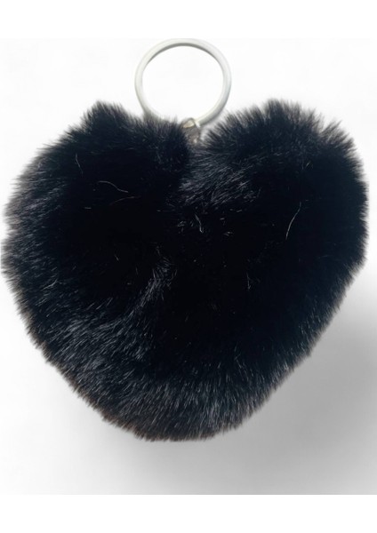 Peluş Kalp Anahtarlık, Tüylü,pofuduk, Soft, Sevgiliye Hediye Anahtarlık, Çanta Süsü Aksesuarı