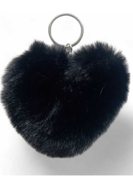 Peluş Kalp Anahtarlık, Tüylü,pofuduk, Soft, Sevgiliye Hediye Anahtarlık, Çanta Süsü Aksesuarı