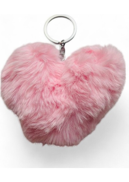 Peluş Kalp Anahtarlık, Tüylü,pofuduk, Soft, Sevgiliye Hediye Anahtarlık, Çanta Süsü Aksesuarı