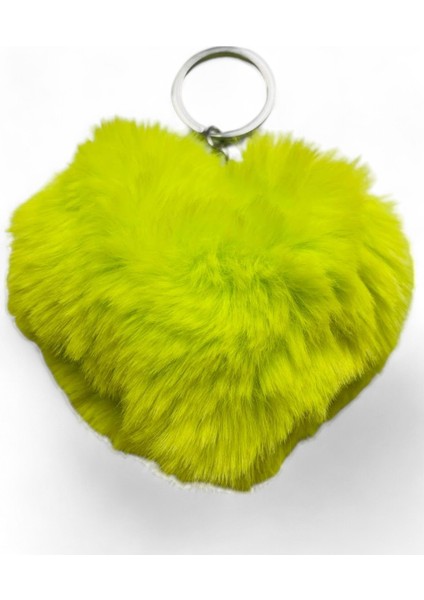 Peluş Kalp Anahtarlık, Tüylü,pofuduk, Soft, Sevgiliye Hediye Anahtarlık, Çanta Süsü Aksesuarı