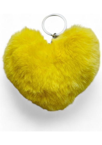 Peluş Kalp Anahtarlık, Tüylü,pofuduk, Soft, Sevgiliye Hediye Anahtarlık, Çanta Süsü Aksesuarı