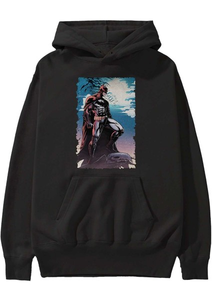Batman (13) Ön Baskılı Siyah Oversize Kapüşonlu Sweatshirt Erkek Kadın fiyatları
