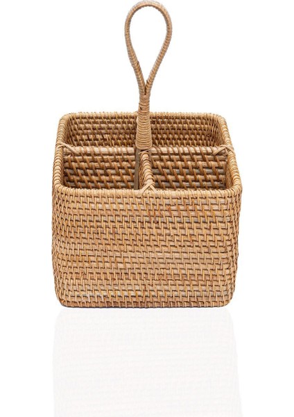 El Yapımı Renkli Kare Rattan Kaşıklık, Seramik, 40x50, Şık ve Doğal Tasarım fiyatları
