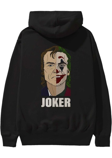 Joker (8) Arka Baskılı Siyah Oversize Kapüşonlu Sweatshirt Erkek Kadın fiyatları