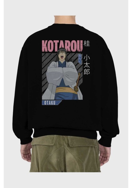 Kotarou Katsura Gıntama 1 Anime Arka Baskılı Siyah Oversize Sweatshirt Erkek Kadın Bisiklet Yaka fiyatları