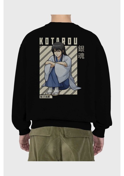 Kotarou Katsura Gıntama Anime Arka Baskılı Siyah Oversize Sweatshirt Erkek Kadın Bisiklet Yaka fiyatları