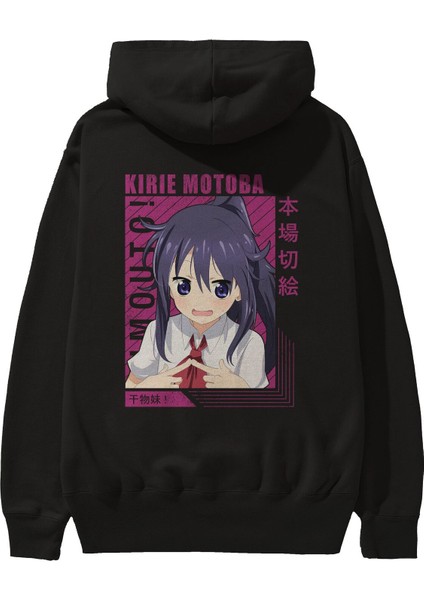 Kirie Motoba 4 Anime Arka Baskılı Siyah Oversize Kapüşonlu Sweatshirt Erkek Kadın