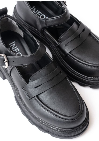 745-771 Siyah Kadın Günlük Yüksek Tabanlı Loafer Ayakkabı modelleri