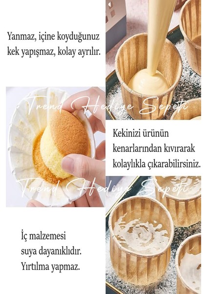 50'li Kek Kalıbı, Sütlü Kahve, Yağlı Kağıt, Muffin, Cupcake, Airfryer Uyumlu, Plastik, 1 Parça fırsatları