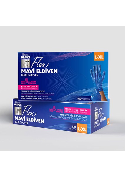 Hi-Tech Eldiven L Beden Mavi 1 Paket