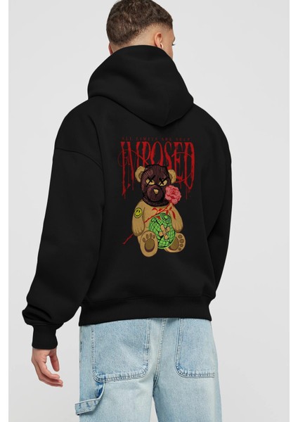 All Limits Bear Arka Baskılı Siyah Oversize Kapüşonlu Sweatshirt Erkek Kadın fiyatları