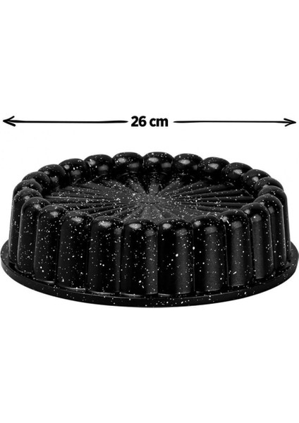 Granit Döküm 26CM Tart Kalıbı Siyah Dilimli Turta Kalıbı Kek Kalıbı