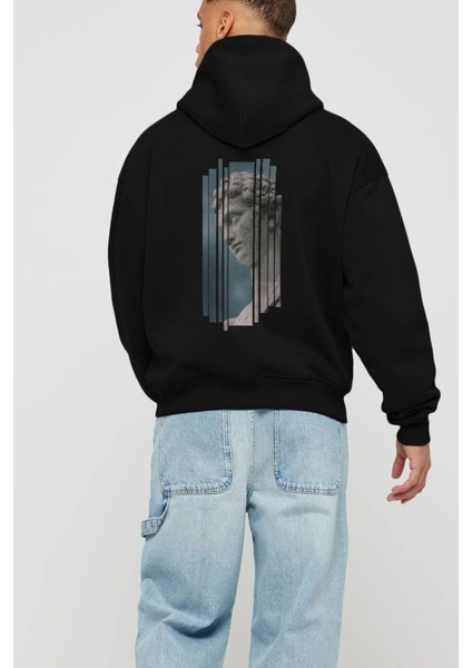 Aesthetic Sculpture Art Arka Baskılı Siyah Oversize Kapüşonlu Sweatshirt Erkek Kadın fiyatları
