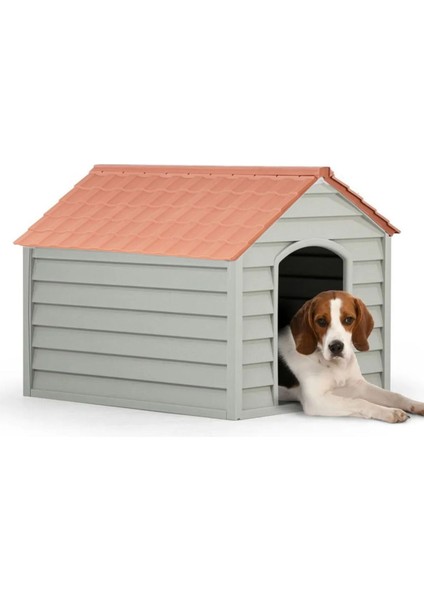 Tekno Trust Plastik Pet Kulübesi Dış Mekan Suya Dayanıklı Kahve