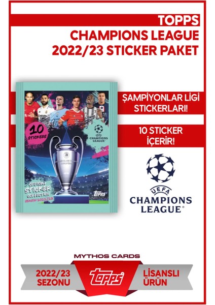 2022-23 UEFA Şampiyonlar Ligi Resmi Lisanslı Futbolcu Sticker Koleksiyonu / Paket