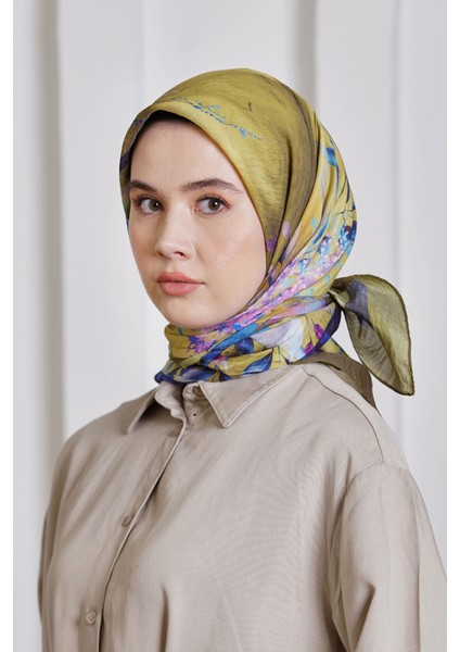 Scarf Diamond Eşarp - Diamond Flor Ipeksi Eşarp 4297