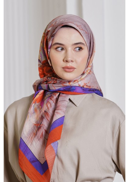 Scarf Diamond Eşarp - Diamond Flor Ipeksi Eşarp 4297