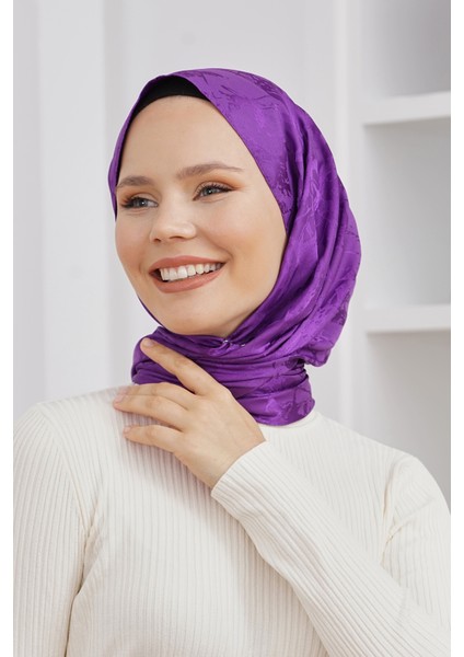 Scarf Jakar Şal - Mermer Floş Jakar Şal 4257 modelleri