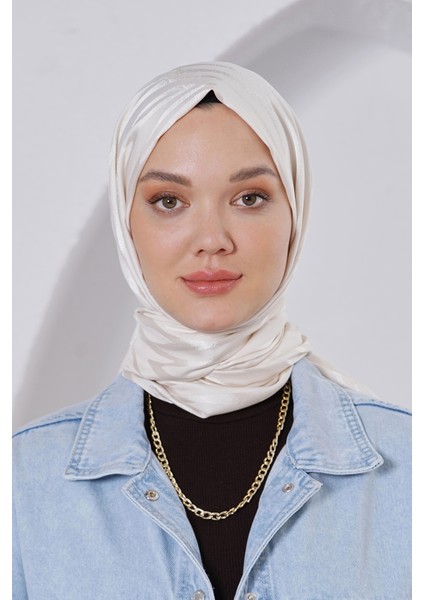 Scarf Jakar Şal - Zebra Floş Jakar Şal 4291