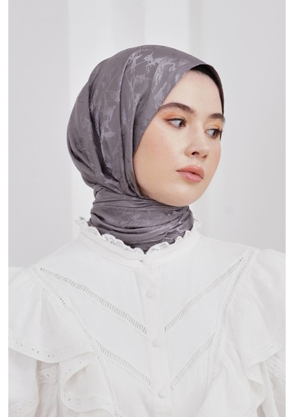Scarf Jakar Eşarp - Floş Jakar Mermer Eşarp 4258