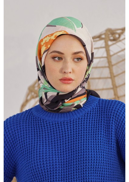 Scarf Diamond Eşarp - Diamond Lily Ipeksi Eşarp 4276