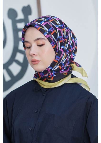 Scarf Diamond Eşarp - Diamond Plaid Ipeksi Eşarp 4296