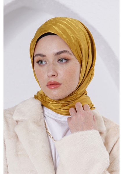 Scarf Jakar Şal - Zebra Floş Jakar Şal 4291