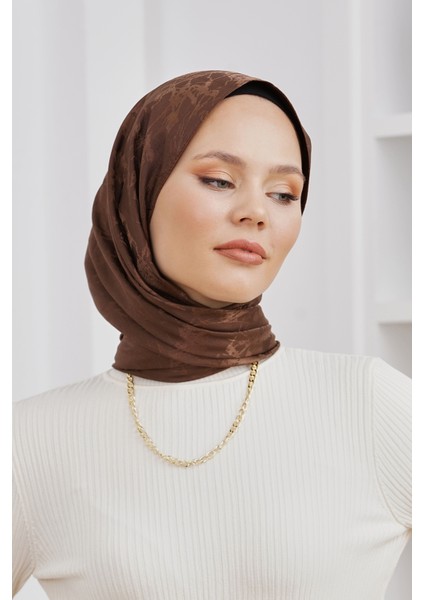 Scarf Jakar Eşarp - Floş Jakar Mermer Eşarp 4258