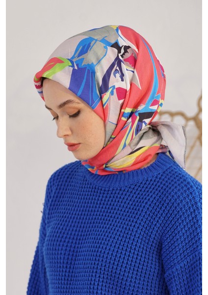 Scarf Diamond Eşarp - Diamond Lily Ipeksi Eşarp 4276