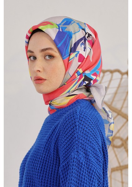 Scarf Diamond Eşarp - Diamond Lily Ipeksi Eşarp 4276