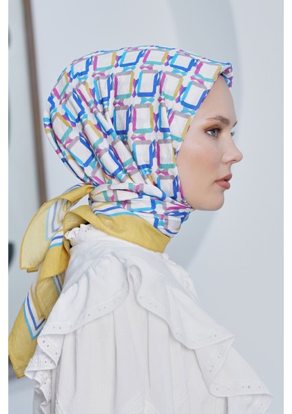 Scarf Diamond Eşarp - Diamond Plaid Ipeksi Eşarp 4296
